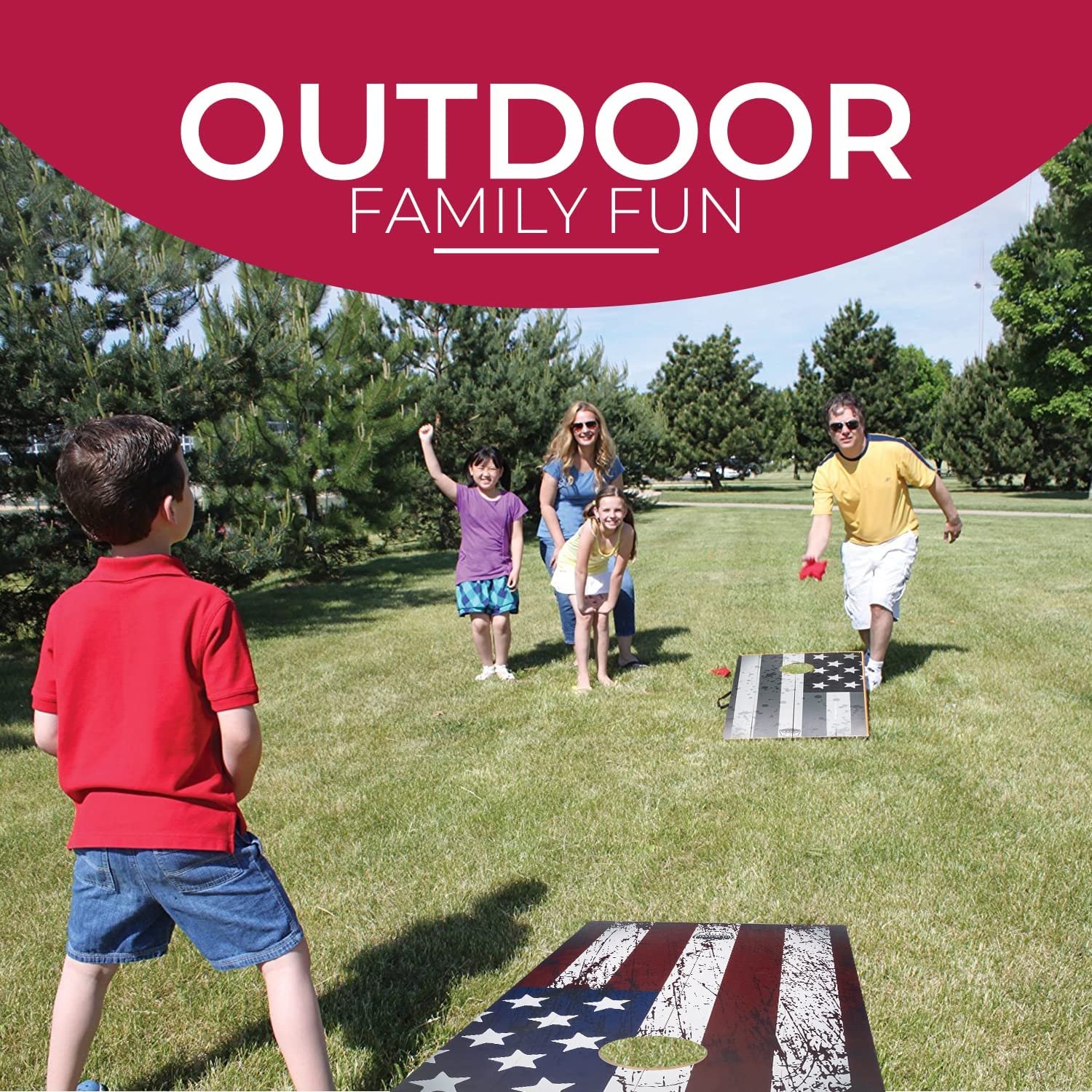 The Outdoor Culture Bean Bag Foldable Cornhole, 2 MDF boards, 8 bean bags