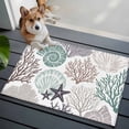 thumbnail image 3 of Coastal Coral Entryway Rug 2'x3'&nbsp; Non Slip Front Door Mats, Nautical Ocean Beach Conch Shells Starfish Entrance Rugs Indoor Outdoor Carpet, Washable Floor Mats Small Area Rug for Bedroom Kitchen, 3 of 8