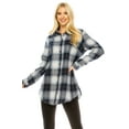 thumbnail image 3 of Haute Edition Women's Long Button Down Flannel Tunic Shirt with Plus, 3 of 3