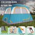 thumbnail image 2 of COBIZI 6 Person Tent for Camping with Waterproof Rainfly,EZ Set up Tent Windproof Instant Family Cabin Camping Tent with Mesh Door & Ventilation Windows for Beach Camping Hiking Backpacking,Blue, 2 of 8