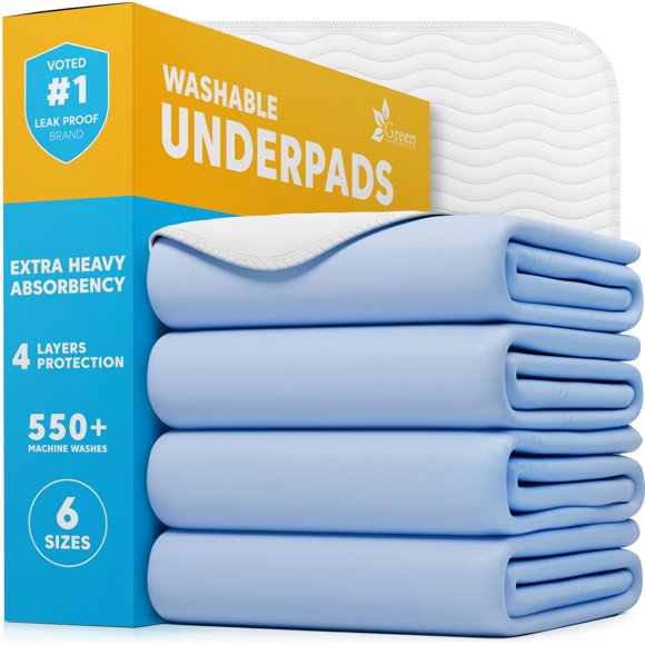 Almohadillas lavables GREEN LIFESTYLE para cama grandes, 34 x 36 cm, paquete de 4