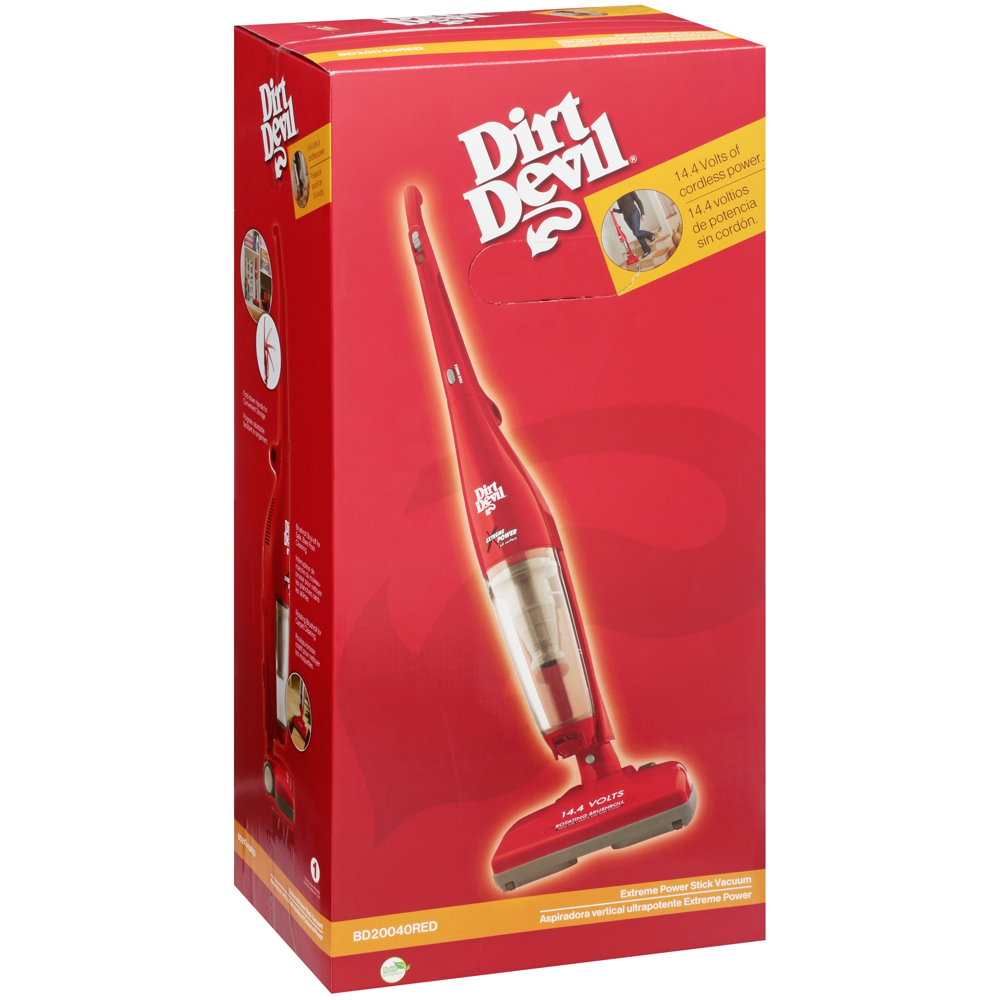 Dirt Devil Extreme Power 14.4V Cordless Bagless Stick Vacuum, BD20040RED - image 4 of 4