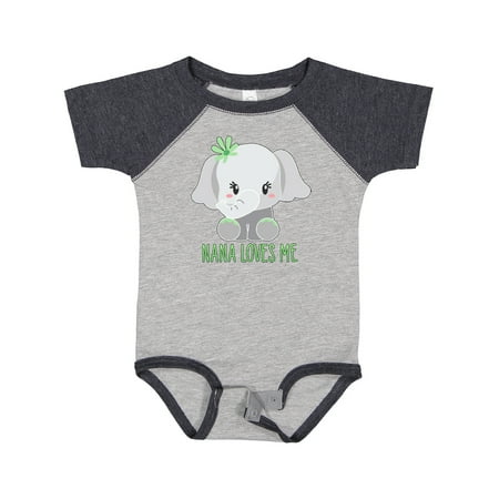 

Inktastic Nana Loves Me- Cute Elephant Gift Baby Boy or Baby Girl Bodysuit