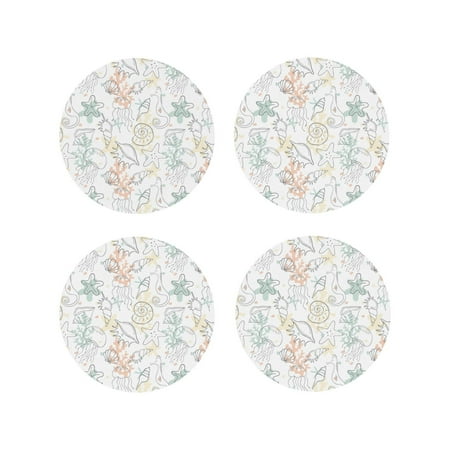 

Leather Coasters with Heat-resistant for Drinks Sea animals -标题2 Round Shape