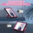 thumbnail image 7 of ELEHOLD Rugged Hybrid Case for TCL Tab 8 LE 2023 Tablet, Tri-Layers Hard PC Soft Silicone Hidden Kickstand Anti-Scratch Shockproof Heavy Duty Case for Kids Men Women,Black+Rose, 7 of 7
