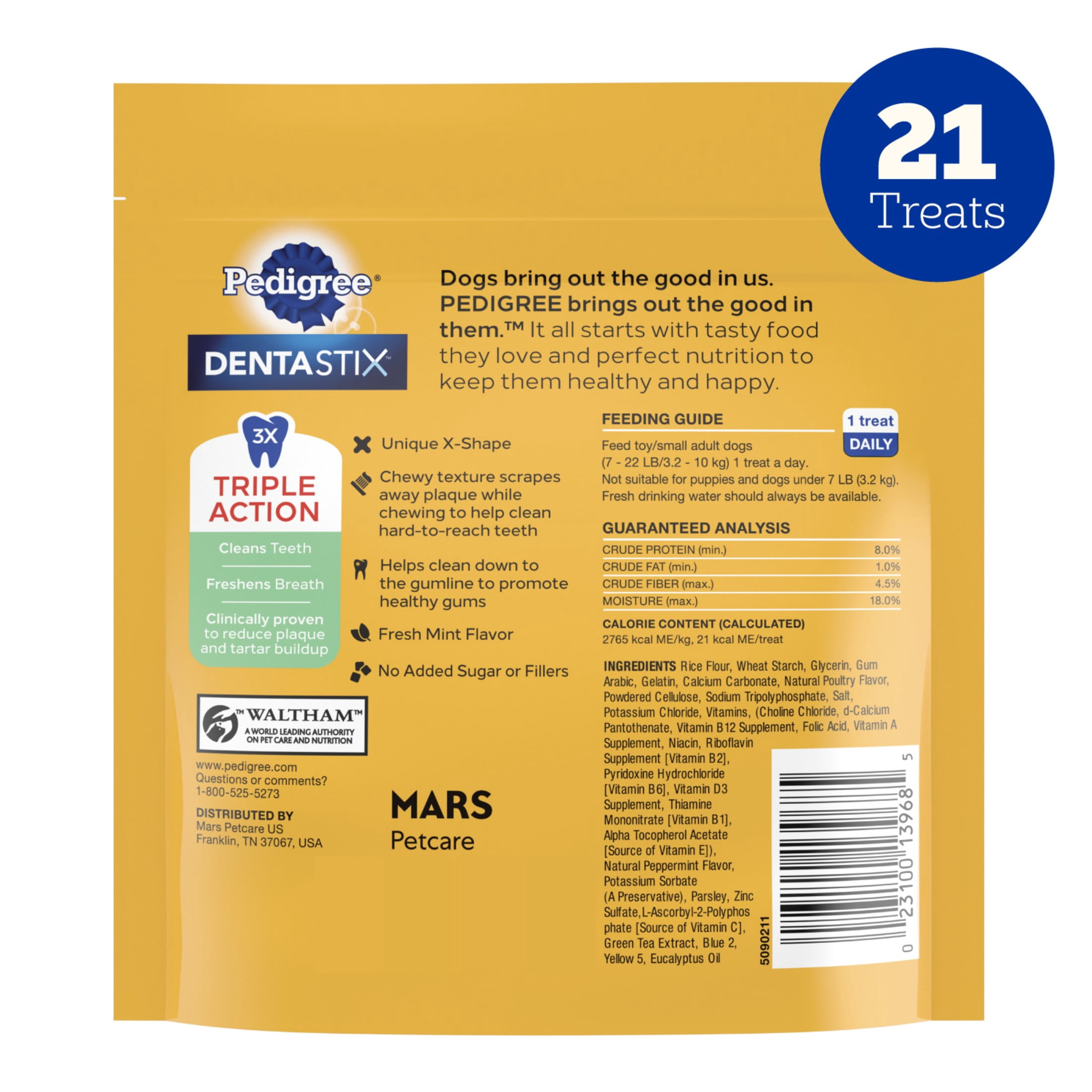 (7 pack) Pedigree Dentastix Dental Care Treats for Toy and Small Breed Dogs, Fresh Flavor, 5.08 oz Pack