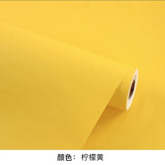 ERDOUY wallpaper self-adhesive waterproof and moisture-proof wallpaper solid color dormitory background wall home decoration wallpaper (lemon yellow)