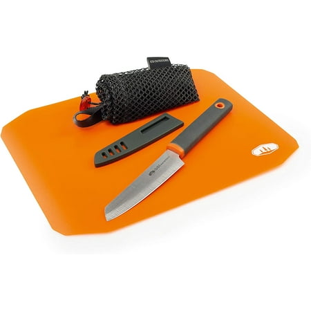

Knife & Cutting Board Set I Santoku Ultralightweight Prep Surface Board and Pairing Knife Travel Kit for Camping Backpacking & Travel