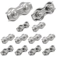 thumbnail image 1 of HUGFEGWE 12Pcs M3 304 Stainless Steel Double Wire Rope Clip Cable Clamps for 1/8 Inch Diameter Wire Rope CJB91-55183, 1 of 5