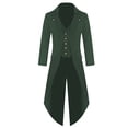 thumbnail image 3 of Havenx Steampunk Jacket for Men Halloween Medieval Jacket Renaissance Victorian Tailcoat Vintage Gothic Steampunk Costumes,Green M, 3 of 4