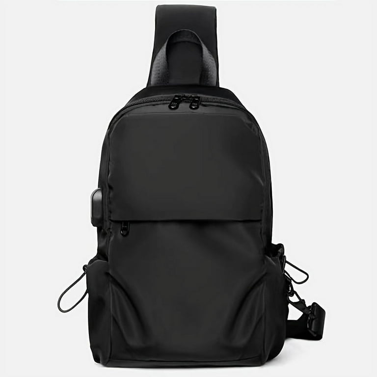 Black One Strap Backpack Sling Bag Crossbody Backpack For Men Women, Lightweight Waterproof Sling Backpack Shoulder Bag For Hiking Walking Biking Black One Strap Backpack Sling Bag Crossbody Backpack For Men Women, Lightweight Waterproof Sling Backpack Shoulder Bag For Hiking Walking Biking