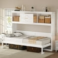thumbnail image 4 of Twin Size Murphy Bed with Charging Station and a Drawer, White, 4 of 21