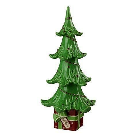 High Gloss Ceramic Grasslands Roads Christmas Tree Set 13.5 in and 10 in 
