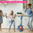 thumbnail image 4 of All-in-One Microphone Toy, Kids Microphone with Adjustable Stand & Flashing Stage Colorful Lights, Portable Toddler Star Bluetooth Karaoke Machine Set for Girls Boys Birthday (Guitar,Pink), 4 of 7