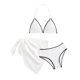 thumbnail image 4 of Traje de baño de 2 piezas para mujer, trajes de baño para mujer, bikini de moda infantil con tirantes y bloques de color liso para la playa, conjunto de falda de malla para niña, 4 of 8