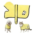 thumbnail image 2 of Pet Bath Robe Super Absorbent Quick Drying Towel Wrap with Secure Snap Closure for Dogs and Cats, 2 of 9