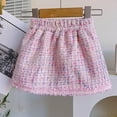 thumbnail image 6 of GPAECEAD 2-10 Years Girl's 2 Piece Outfits Plaid Tweed Half Sleeve Jacket and Ruffle Mini Skirt Set Pink, 6 of 9
