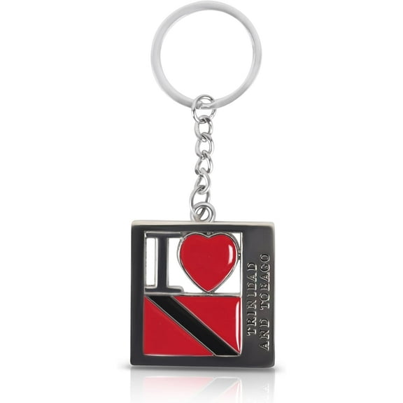 SandT Collection I Love Trinidad and Tobago Metal Keychain