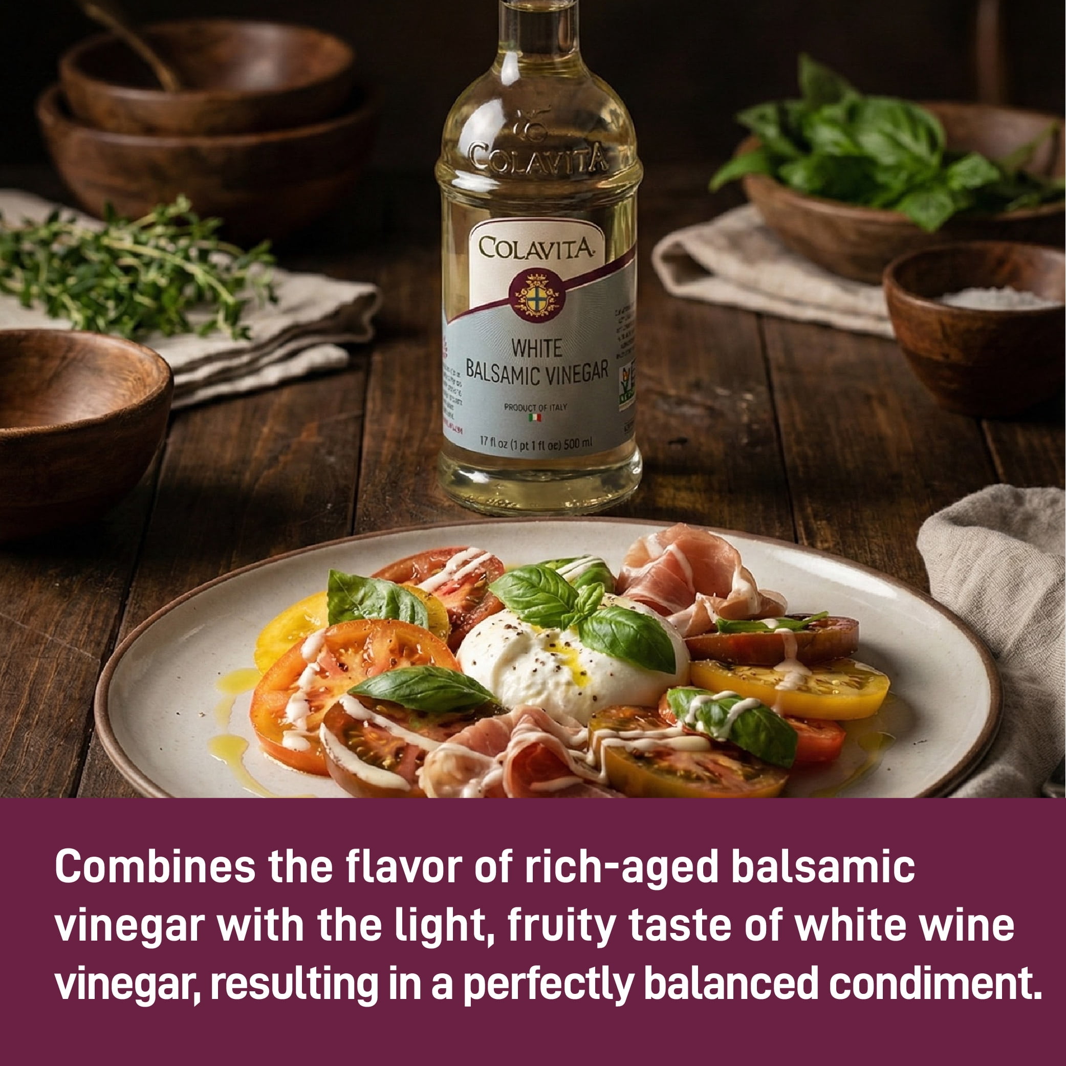 Colavita Gluten Free White Balsamic Vinegar, 17 Fluid Ounce Bottle