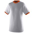 thumbnail image 2 of Augusta Sportswear Men's Ringer T-Shirt, Athletic Heather/ Orange, Medium, 2 of 2