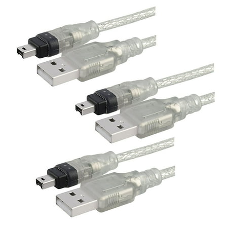 - Insten 3 x 6ft 1.8m USB 2.0 to IEEE 1394 4pin FireWire DV Cable