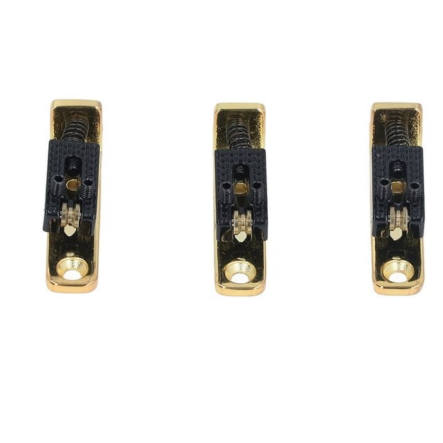 3pcs Puente De Silla De Silla De Montar Un Rodillo De Silla De Silla De Silla De Silla De Guitarra De Guitarra Puente De Cuerda De Un Rodillo De Metal Con Tornillos Y Llave