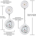 thumbnail image 2 of PENGXIANG Retractable Nurse Watch Portable Pocket Watch Clip On Watch Cute Leaves Watch with Second Hand for Doctor Black, 2 of 5