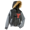 Yoki Girls Toggle Front Varsity Jacket With Fur Lined Hood