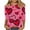 Hot Pink, variant on Valentines Shirts for Women Trendy Cute Love Heart Print Tunic Tops Plus Size S-5XL Casual Summer 3/4 Sleeve Blouses Red Large
