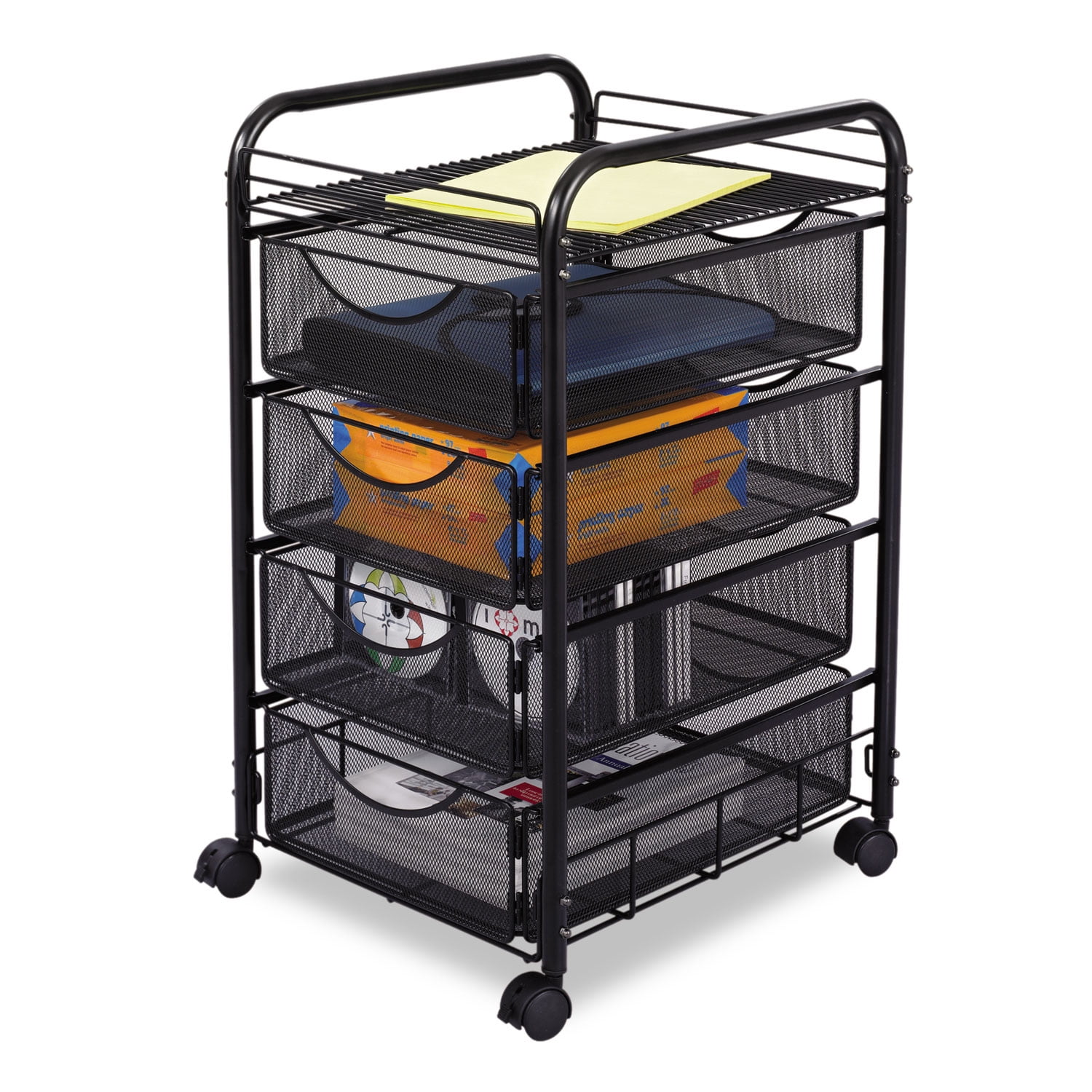 SAF5212BL Safco Onyx Double Mesh Mobile File Cart 