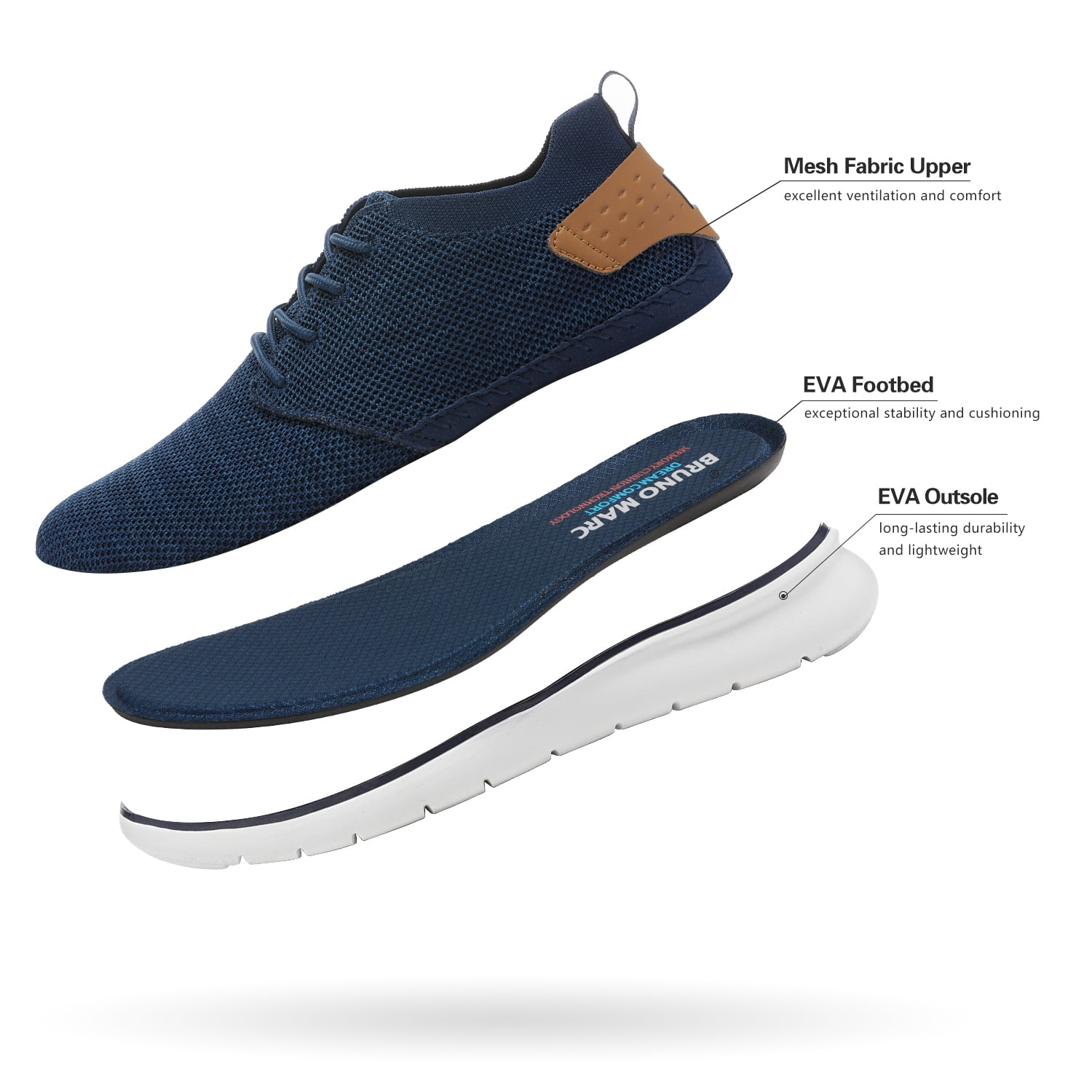 Bruno Marc Men Fashion Sneakers Street Basics Comfort Casual Walking Shoes For Men ZERO-01 DARK/BLUE Size 8.5