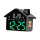 thumbnail image 5 of Reloj despertador electrónico, reloj de mesa, práctico, multifuncional, con forma de casa. luz verde, 5 of 9