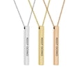 thumbnail image 2 of Keep Going Inspirational Quote Necklace Rose Gold Stainless Steel 4-Sided Bar Motivational Necklace with Gift Box, 2 of 4