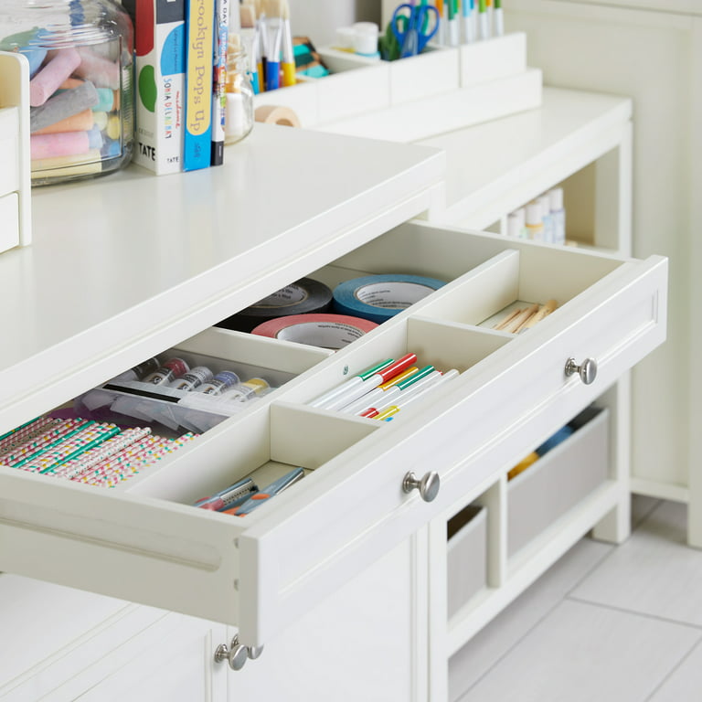 Martha Stewart Crafting Kids' Artwork Storage - White, Wooden Art Supply  Storage Cabinet with Drawers, Crafting Organization for Paper and Tools 