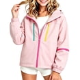thumbnail image 2 of Girls Zip Hoodies Long Sleeve Solid Loose Jacket Sweatshirt Teens Fashion Winter Clothes Pink 11-12Years, 2 of 7