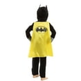 thumbnail image 3 of DC Comics Justice League Batman Infant Baby Boys Zip Up Cosplay Costume Coverall and Cape Newborn to Little Kid, 3 of 5