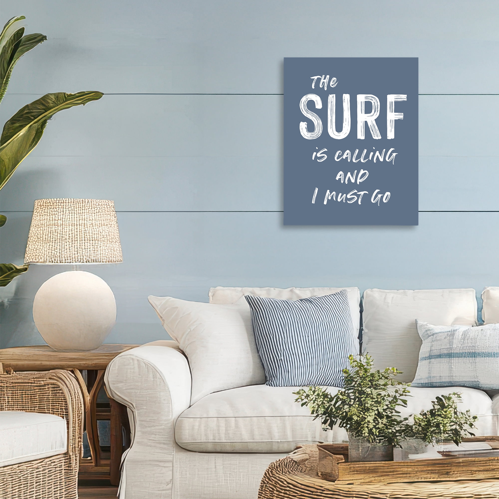 Surf Is Calling Must Go Canvas Wall Art, design by Lettered and Lined