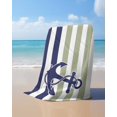 thumbnail image 4 of Striped Anchor Beach Towels Oversized Super Absorbent, Navy Blue Nautical Sage Green Geometric Lightweight Bath Towel Quick Dry Sets For Bathroom/Pool/Rv Camping/Beach Play/Gym Room/Picnic 31"x62", 4 of 8
