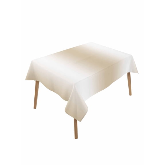 Beige White Ombre Rectangle Tablecloth, Country Minimalist Abstract Gradient Waterproof & StainResistant Tablecloth, Washable Oil-proof Table Cover for Dining/Party/Wedding/Camping/Buffet 60x102 In