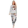 thumbnail image 3 of Family Pajamas Matching Sets - 2 Piece Halloween Ghost with Pumpkin Print Top & Pants Sleepwear for Family Halloween Nights Gray Pajamas for 2XL Pjs, 3 of 5