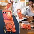 thumbnail image 4 of Vizvera para Motorola Razr 2024 Ultra/2025 Pro Case, Built-in Magnetic Ring Stand&Screen Protector, Ultra-Thin Shockproof Rugged Phone Case-Orange, 4 of 7