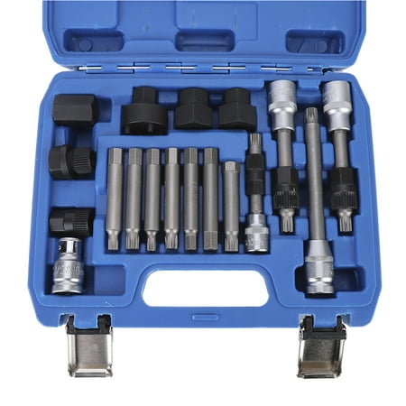 

Pulley Removal Tool Freewheel Removal Bit Car Install Set Automotive Hand Tools 18Pcs/Set Alternator Pulley Disassemble Remover Kit Car Repairing Tool