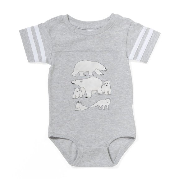CafePress - Polar Bears, Harp Seal, And Arctic Fox Baby Footba - Cute Infant Baby Football Bodysuit