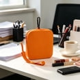 thumbnail image 6 of Dongrere Mini Silicone Makeup Case, Portable Zipper Cosmetic Holder with Wrist Strap, Portable Makeup Bag Coin Purse for Women Men, 4x4.6 Inch, Orange, 6 of 6