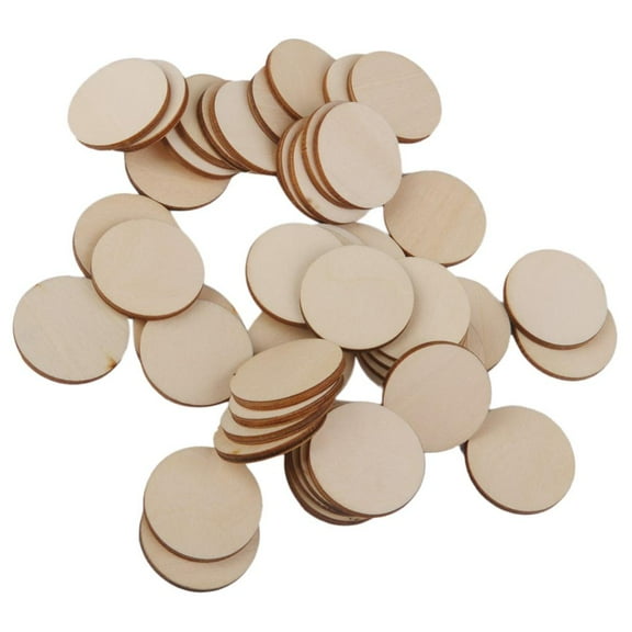 Wood Circles Unfinished Round Blank Wooden Cutout Slices Discs crafts for Book Signing Boards - 6 Sizes to Choose , 50pcs 30mm