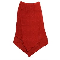 Mogul Womens Long Skirt Bright Red Boho Style Elastic Waist Summer Comfy Maxi Skirts