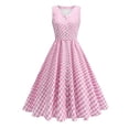 thumbnail image 2 of DailyTrove Women's Blue Polka Dot Fit & Flare Midi Dress - Polyester Vintage Casual & Party Wear, Cute for Outings, 2 of 6