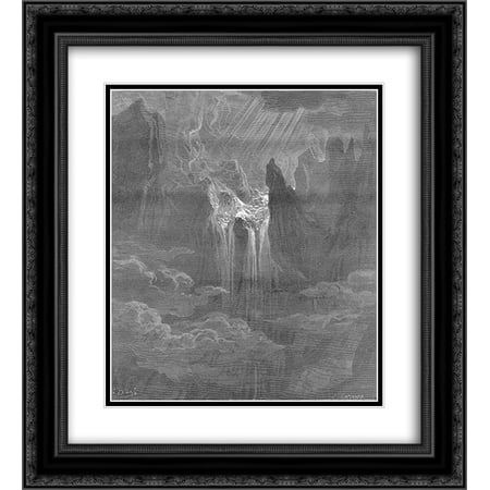 Black Rolling Frame (Gustave Dore 2x Matted 20x24 Black Ornate Framed Art Print 'Wave rolling after wave, where way they found If steep, with torrent)