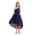 thumbnail image 3 of RUNQHUI Robe Formelle à une Épaule pour Filles, Ourlet Haut-Bas, Robe de Bal Princesse, Bleu Marine 8, 3 of 7
