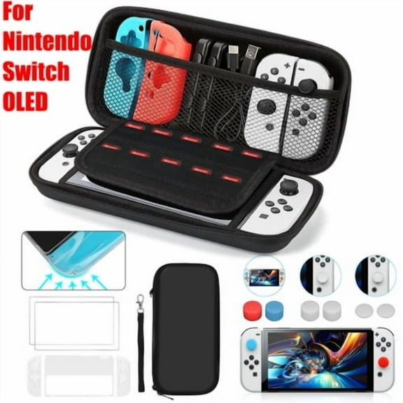WinHolder Carrying Case Bag Shell Cover&Tempered Glass Protector For Nintendo Switch OLED
